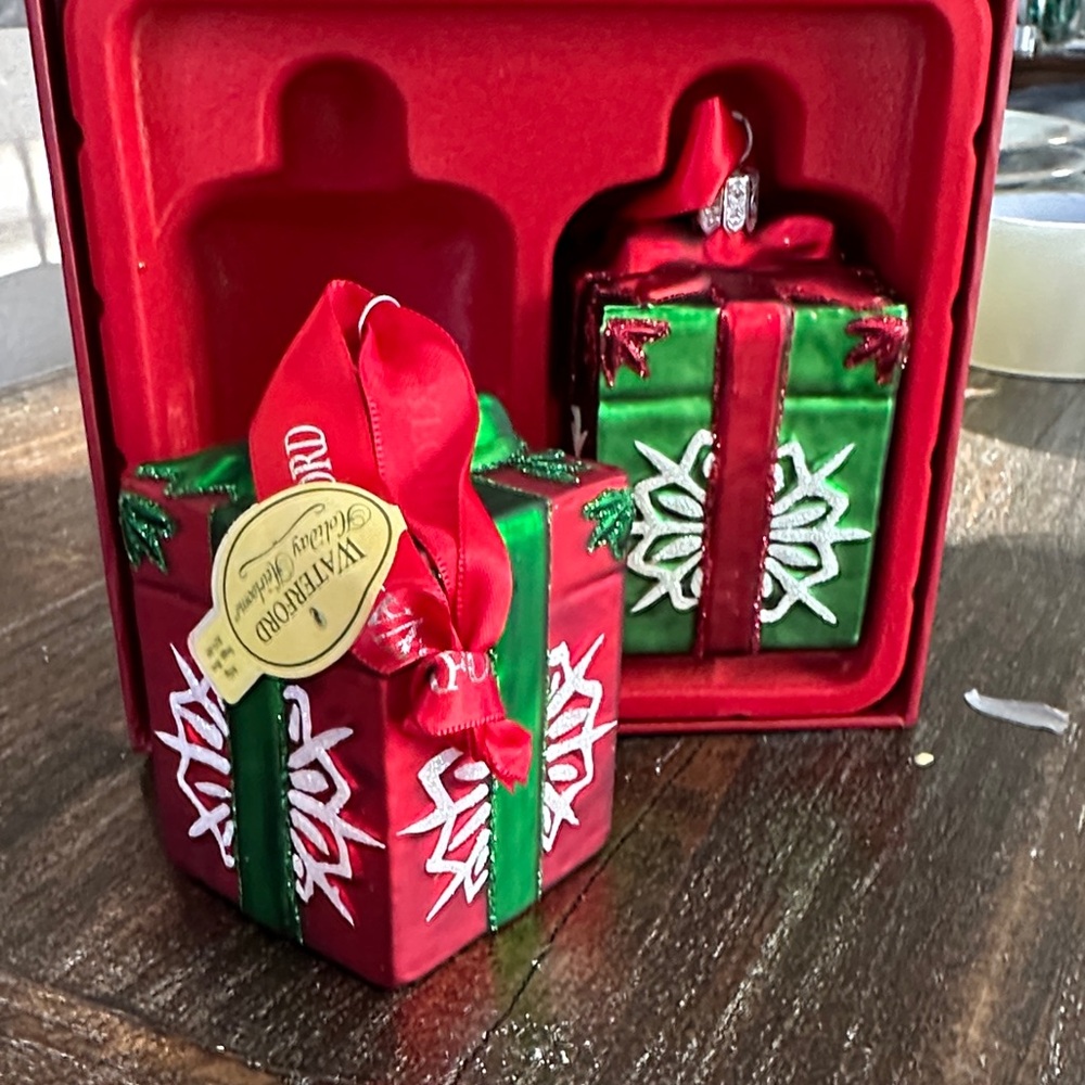 Waterford Festive Red and Green Ornaments